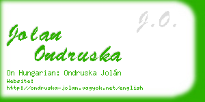 jolan ondruska business card